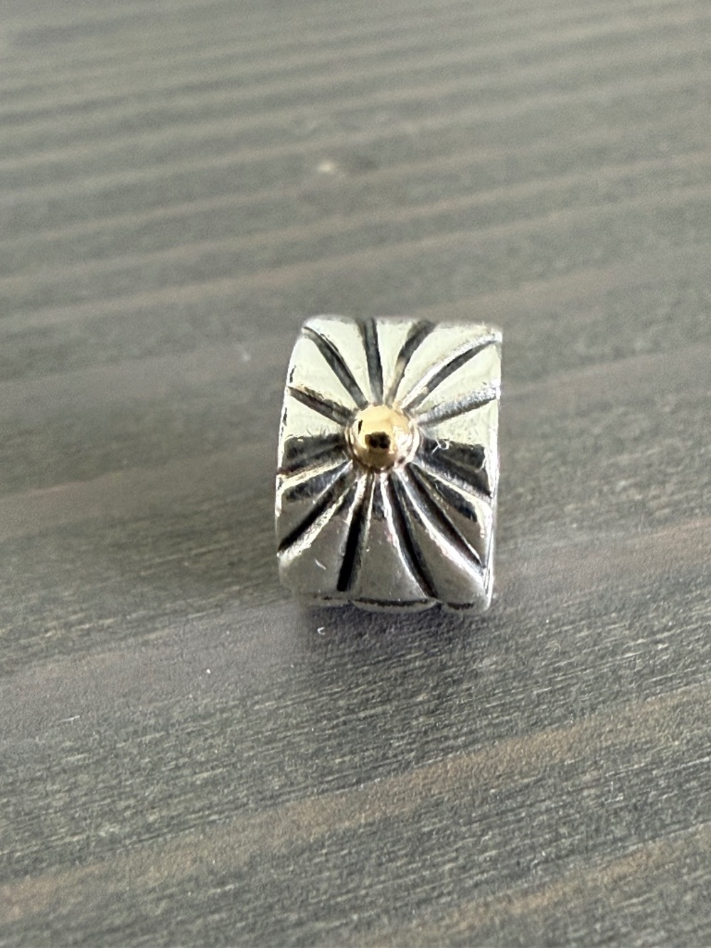 Pandora ALE S925 Sterling Silver Two Tone Starburst Clip Charm